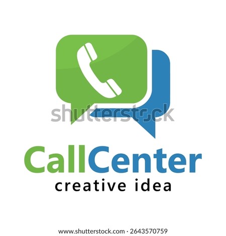 Creative call center logo and icon template