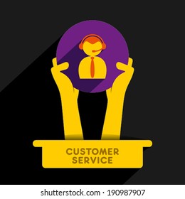 creative call center men icon design vector, icon hold in hand 