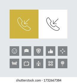Creative Call Line Icon with Bonus Icons. 