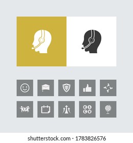 Icono de operador de llamadas creativas con iconos bonitos.