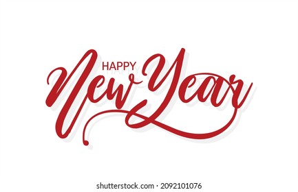 Creative Calligraphic Card for New Year. Happy New Year Wishing Greeting Card Design. Editable Illustration.