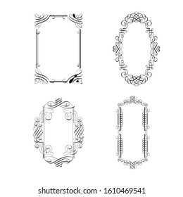 
creative calligraphic frames icons 