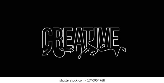 Creative Calligraphic line art Text banner poster vector illustration Design.