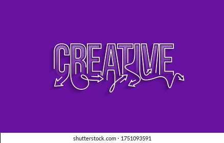 Creative Calligraphic line art Text banner poster vector illustration Design.