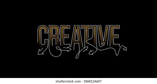 Creative Calligraphic line art Text banner poster vector illustration Design.