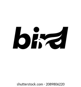 Creative calligraphy alphabet bird logo design vector