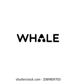 Creative calligraphy alphabet whale logo design vector