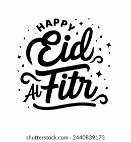 Creative Calligraphy Illustration of Happy Eid Al Fitr Vector Eid greetings. Muslim Eid.