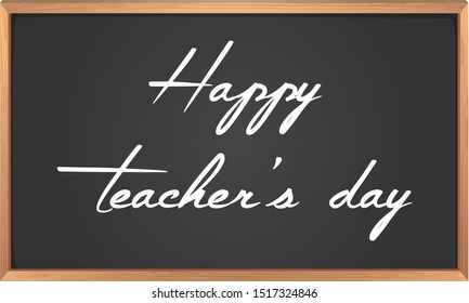 Creative Calligraphy Lettering Text for Happy Teacher's Day Celebration on October 5th. Vector illustration.