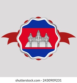 Creative Cambodia Flag Sticker Emblem