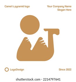 creative camel with two pyramid in the hump. suitable for logo brand and others