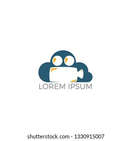 Creative Camera with Cloud for Movie Production Logo Design.