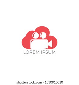 Creative Camera with Cloud for Movie Production Logo Design.