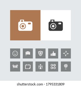 Icono de cámara creativa con iconos bonitos.