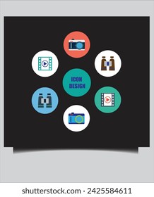 Creative camera icon design template 