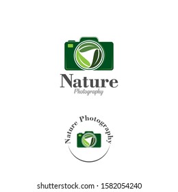 Creative Camera and Leaf for Nature Photography Logo