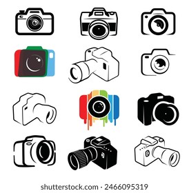 Creative Camera Photography Devices Collection Logo Vector Symbol Icons Design llustration