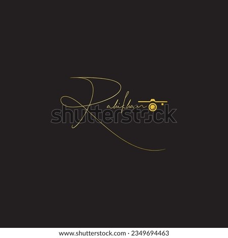 Creative camera photography logo design, signature logo concept  vector template