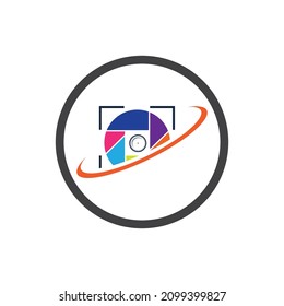 creative camera photography logo icon vector design template