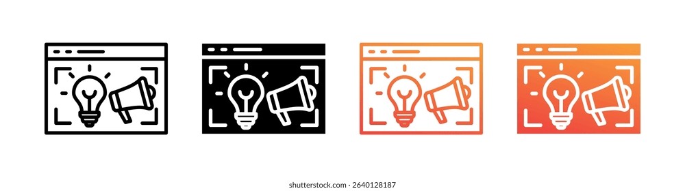 Creative Campaigns Multi Style Icon Set Vector