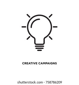 Creative campaigns vector icon, bulb symbol. Modern, simple flat vector illustration for web site or mobile app