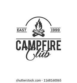 Creative Camping Concept Logo Design Template, Black and White, Badges