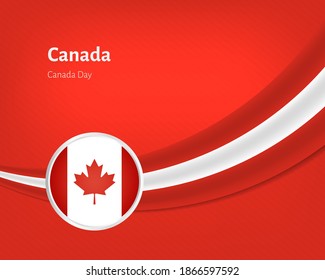 Creative Canada day greeting background with wavy flag illustration