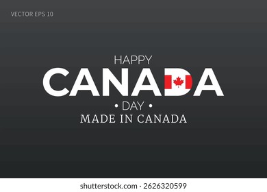 Creative Canada Day Typography with Flag