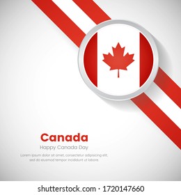 Creative Canada national flag on circle. Happy canada day with classic background