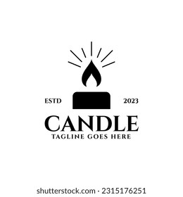 Creative candle logo design concept vector illustration idea