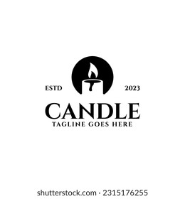 Creative candle logo design concept vector illustration idea