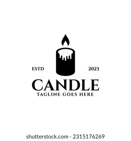 Concepto de diseño de logotipo de velas creativas idea de ilustración vectorial