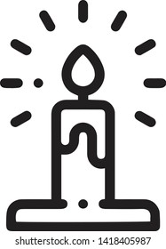 Creative candle shape icon with camera flat style isolated on white background