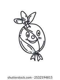Creative candy in doodle style