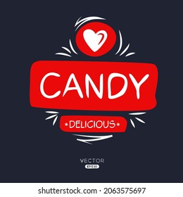 Creative (Candy) logo, Candy  sticker, vector illustration.