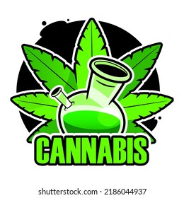 Creative Cannabis Leaf And Hemp Oil Vector Logo Icon template for CBD Cannabidiol Cannabis Hemp Marijuana Medical Pharmaceutical Industry And Bussiness Company
