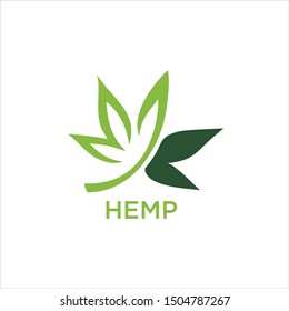 Creative Cannabis Leaf Vector Logo Icon Template for CBD Cannabidiol Cannabis Hemp Marijuana Medical Pharmaceutical Industry And Bussiness Company