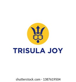 creative cannabis THC infused concept logo design with trisula character inspiration