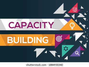 Creative (capacity building) Banner Word with Icon ,Vector illustration.
