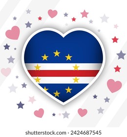 Creative Cape Verde Flag Heart Icon