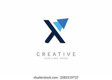 Creative capital letter X logo and icon design.