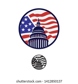 Creative Capitol building logo vector 
a Government icon Premium design Iconic Landmark illustrations