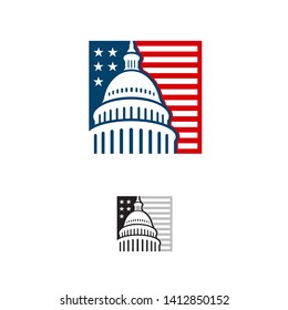 Creative Capitol building logo vector 
a Government icon Premium design Iconic Landmark illustrations