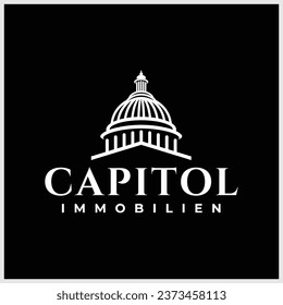 Creative Capitol building logo vector a Government icon Premium design Iconic Landmark illustrations