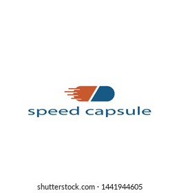 creative capsule vector with speed delivery logo design