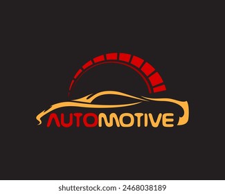 creative car abstract and speedometer logo design 