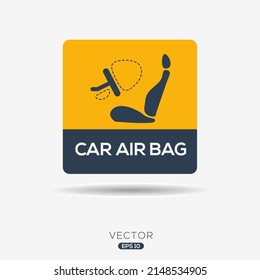 Creative (Car air bag) Icon, Vector sign.