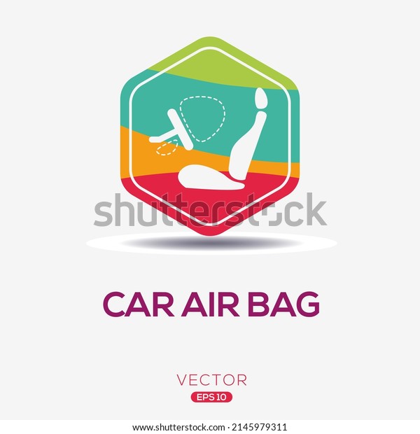 Creative (Car air bag)\
Icon, Vector sign.