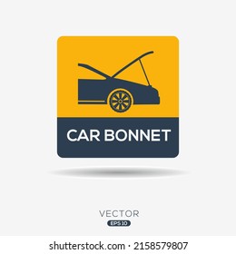 Creative (Car Bonnet) Icon, Vector Sign.