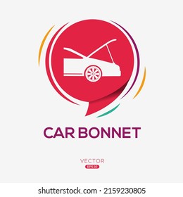 Creative (Car Bonnet) Icon, Vector Sign.